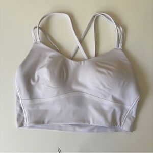 White lululemon like a cloud longline bra size 6